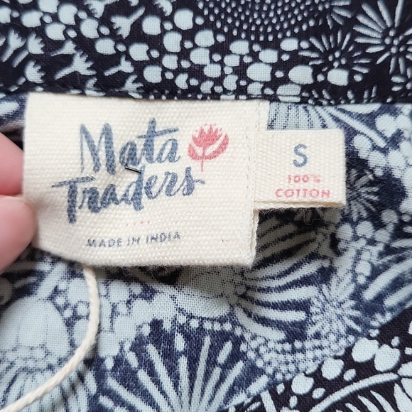 NWT! Mata Traders Floral Black and White with Orange Embroidery Dress! Small! - Picture 5 of 13